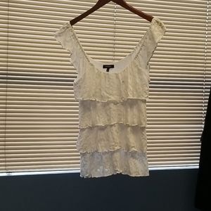 off shoulder ruffle t shirt